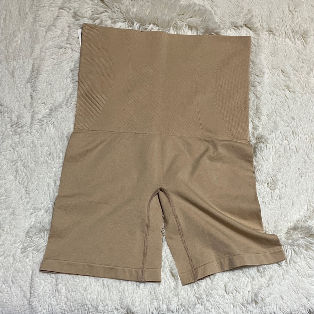 Women's  tummy control Tan High-Waisted Shorts